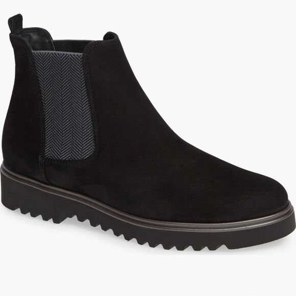 $420 PAUL GREEN Vienna Lugged Chelsea Bootie Black Women's Size 6.5 - Picture 1 of 9